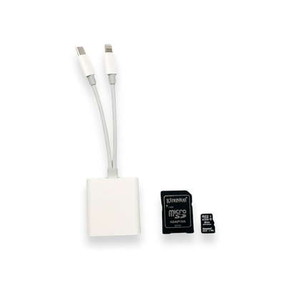 SD Card Adapter/Reader for iPhone/Android Phones & Other Devices Lightning & Type C Port Plug and Play