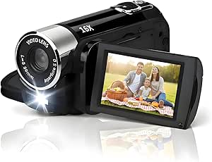 Compact 16MP HD Digital Camera with Rotatable Screen, 16X Zoom & Fill Light