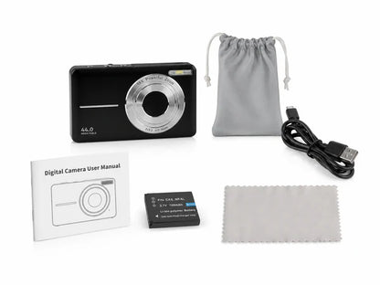 Retro Digital Camera 44MP 1080P HD – Vintage Compact Camera with 16X Zoom, Anti-Shake & Filters | Lightweight Point & Shoot Camera