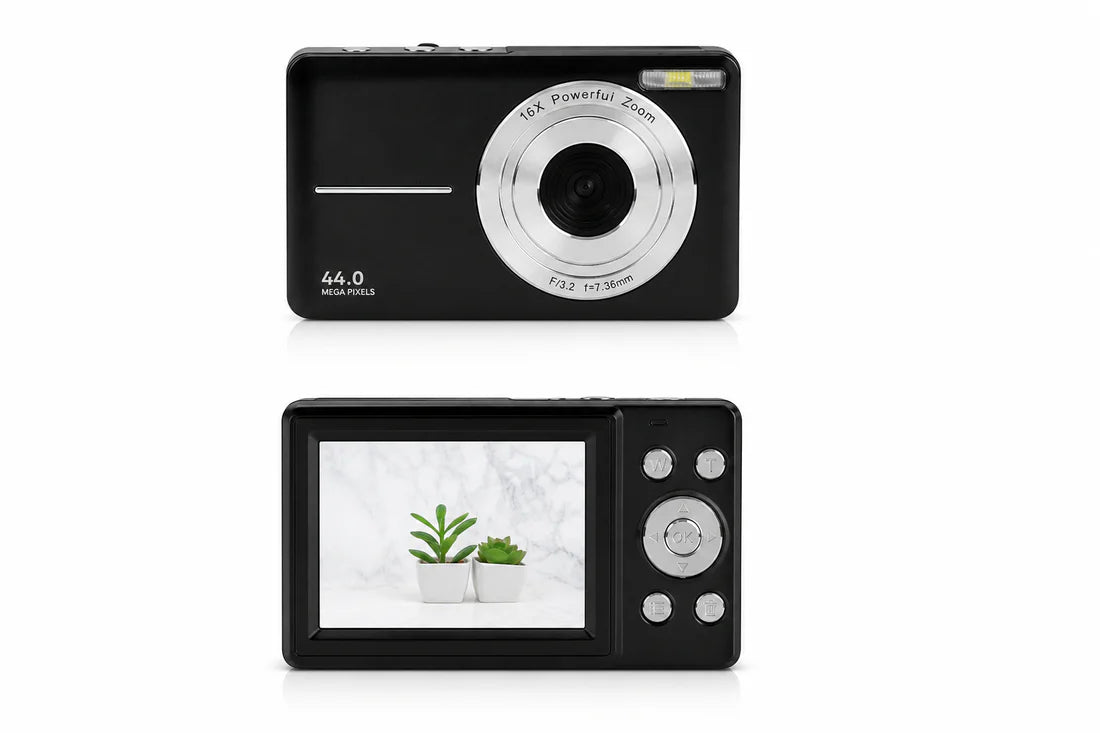 Retro Digital Camera 44MP 1080P HD – Vintage Compact Camera with 16X Zoom, Anti-Shake & Filters | Lightweight Point & Shoot Camera