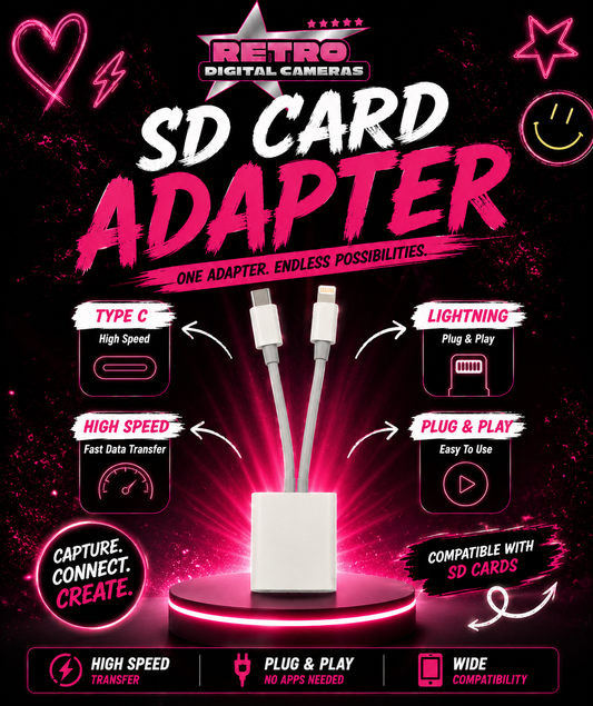 SD Card Adapter/Reader for iPhone/Android Phones & Other Devices Lightning & Type C Port Plug and Play